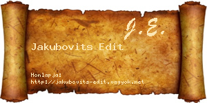 Jakubovits Edit névjegykártya